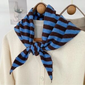 Striped Blue and Brown Scarf
